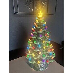 Mr. Christmas Plug-In Lighted 18" Ceramic Tree - Multi Color LED Bulbs